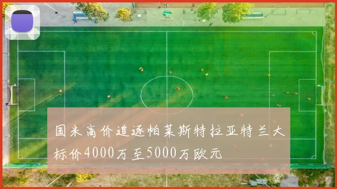 国米高价追逐帕莱斯特拉亚特兰大标价4000万至5000万欧元